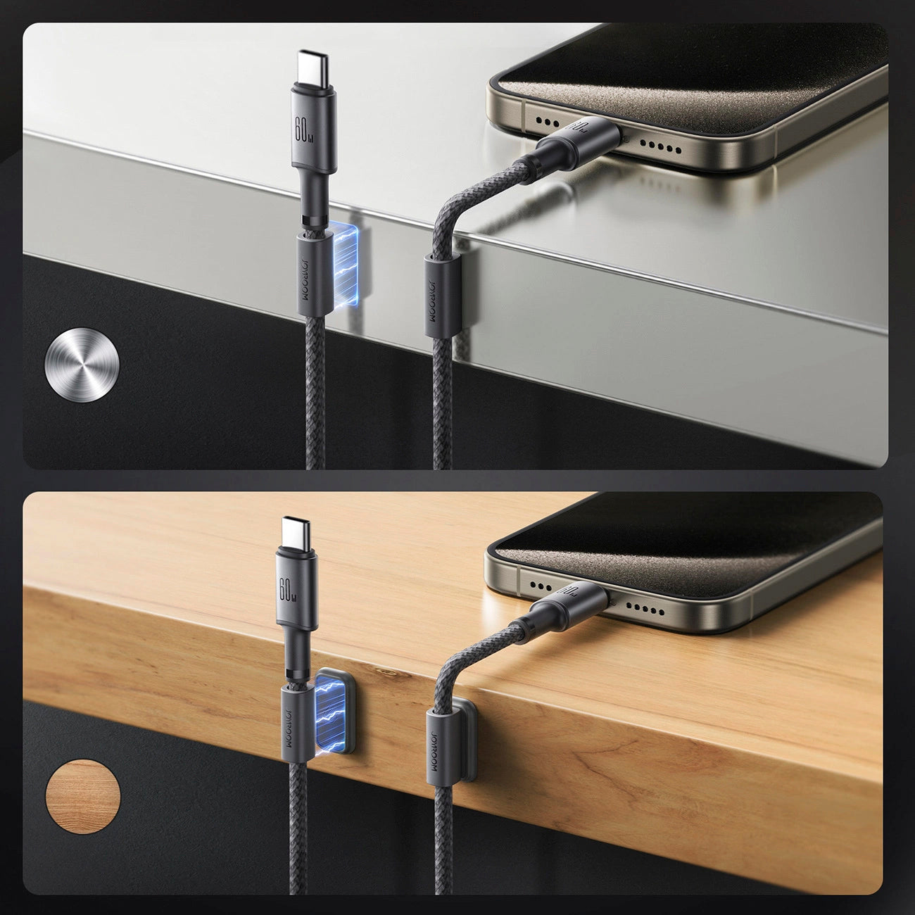 USB-C Data- en Oplaadkabel - USB-C Joyroom S-A50, 60W, 1.2m, Gri