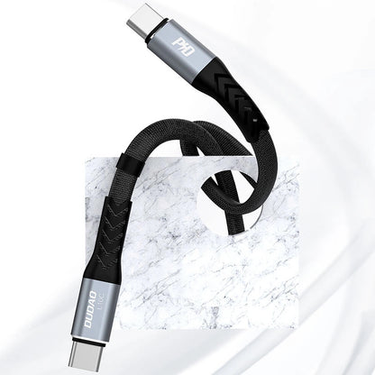 USB-C Data- en Oplaadkabel - USB-C Dudao L10C, 100W, 0.23m, Zwart