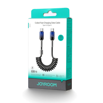USB-C Data- en Oplaadkabel - USB-C Joyroom S-A43 Crystal, 60W, 1.5m, Zwart
