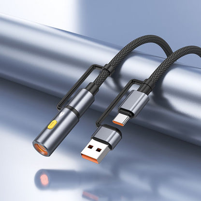 USB-C / USB-A Data- en Oplaadkabel - USB-C / Elektrische Aansteker HOCO U138, 60W, 1.2m, Zwart
