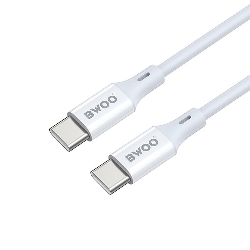Data- en Oplaadkabel USB-C - USB-C BWOO X282, 60W, 1m, Wit