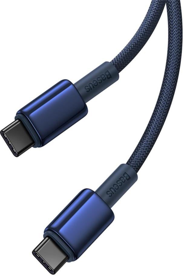 USB-C - USB-C Data- en Oplaadkabel Baseus Tungsten Gold, 100W, 2m, Marineblauw P10319800321-04