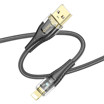 Data- en Oplaadkabel USB-A - Lightning HOCO U121, 18W, 1.2m, Zwart