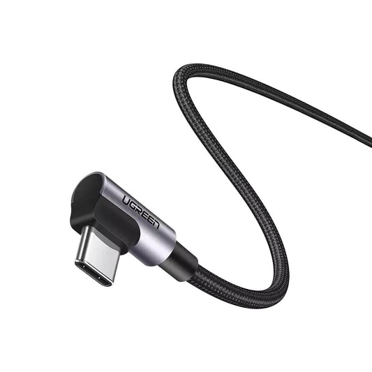 USB-C Data- en Oplaadkabel - USB-C UGREEN US335 Angled, 100W, 2m, Zwart