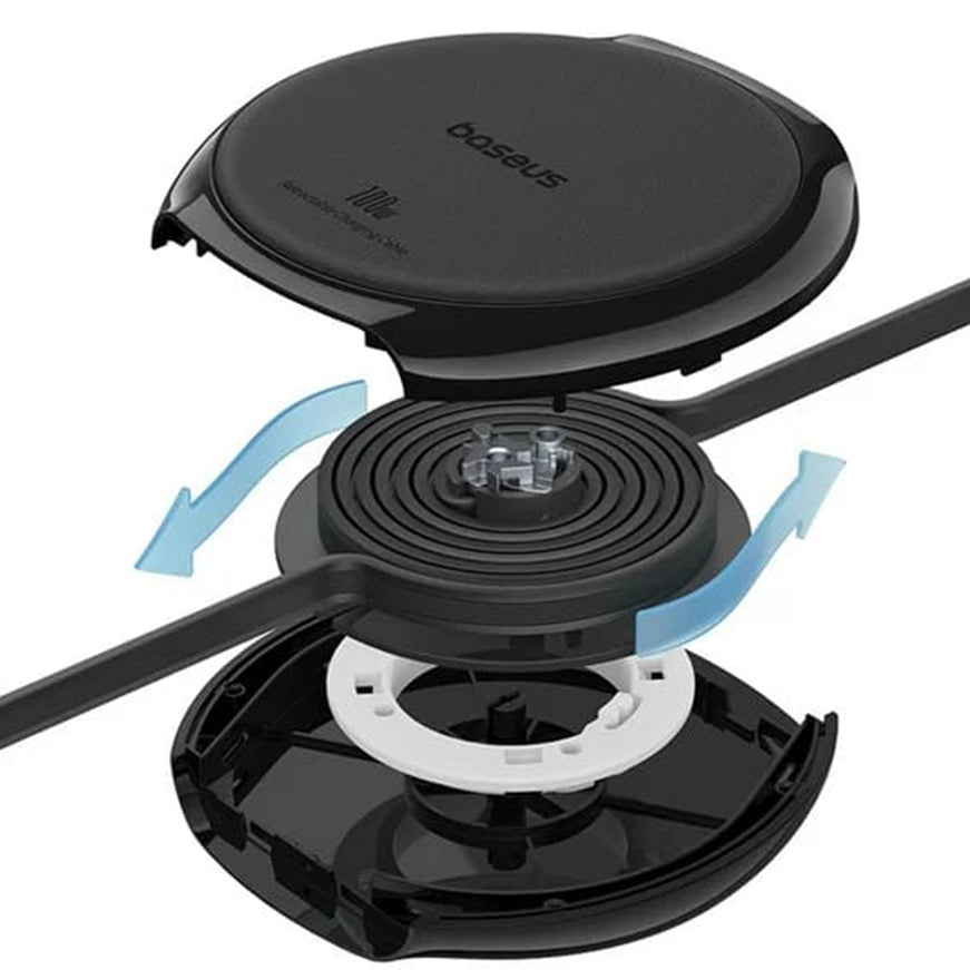 USB-C - USB-C Baseus Pathfinder Retractable Data en Oplaadkabel, 100W, 1m, Zwart P10368400111-00
