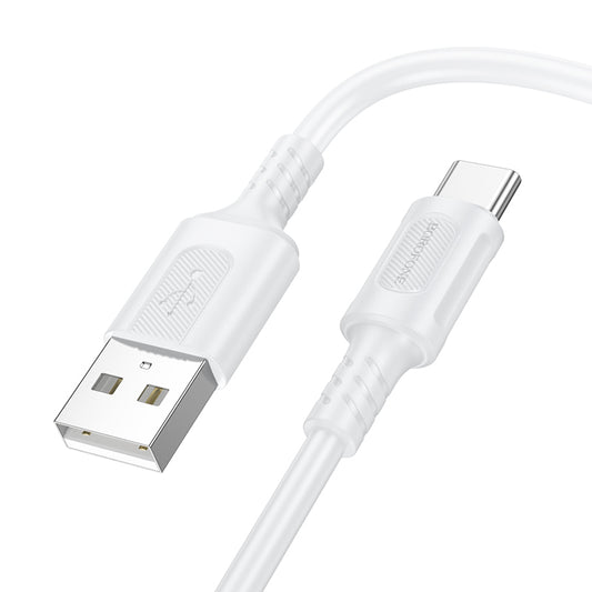 USB-A - USB-C Borofone BX111 Feliz Data- en Oplaadkabel, 20W, 1m, Wit