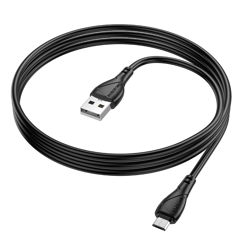 USB-A - microUSB Data- en Oplaadkabel Borofone BX121 Energy, 18W, 1m, Zwart