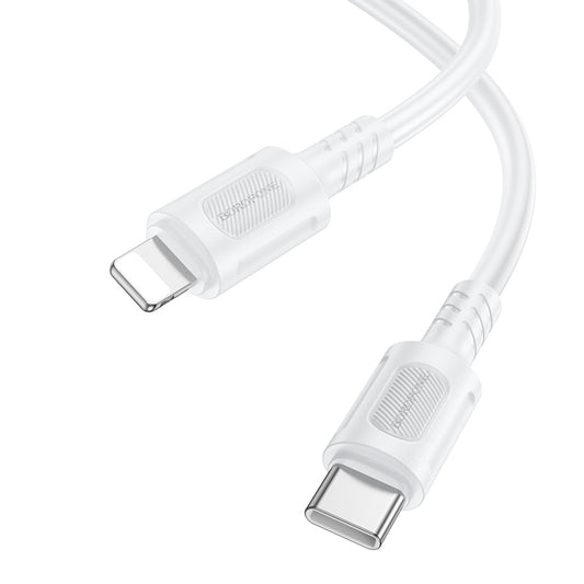 Data- en Oplaadkabel USB-C - Lightning Borofone BX111 Feliz, 27W, 1m, Wit
