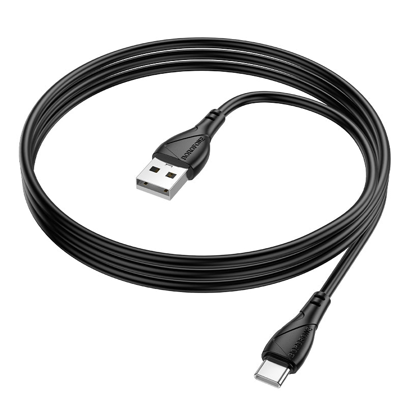 Data- en Oplaadkabel USB-A - USB-C Borofone BX121 Energy, 18W, 1m, Zwart