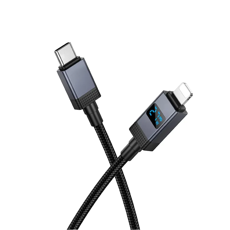 USB-C - Lightning Data- en Oplaadkabel HOCO X118 Display, 27W, 1m, Zwart