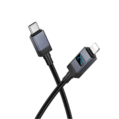 USB-C - Lightning Data- en Oplaadkabel HOCO X118 Display, 27W, 1m, Zwart