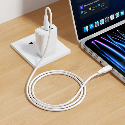 USB-C Data and Charging Cable - USB-C HOCO X124, 60W, 1m, White