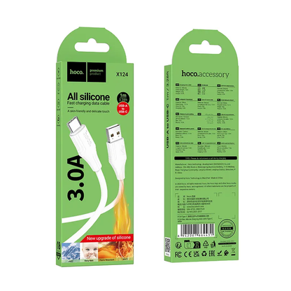Data- en Oplaadkabel USB-A - USB-C HOCO X124, 18W, 1m, Wit