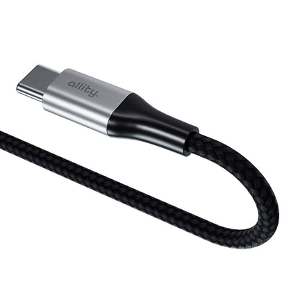USB-C Data- en Oplaadkabel - USB-C Allity. AUC-01, 100W, 1m, Zwart