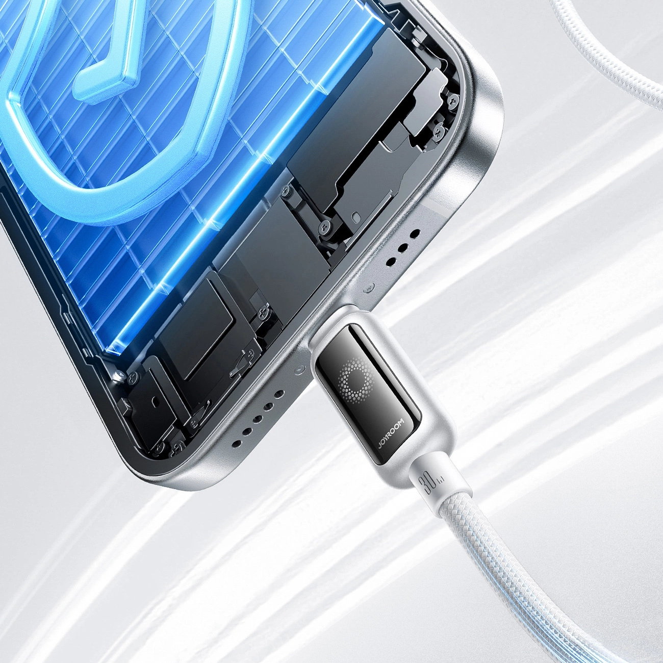 USB-C - Lightning Joyroom S-A55 StarFlight Display Data- en Oplaadkabel, 30W, 1.2m, Wit