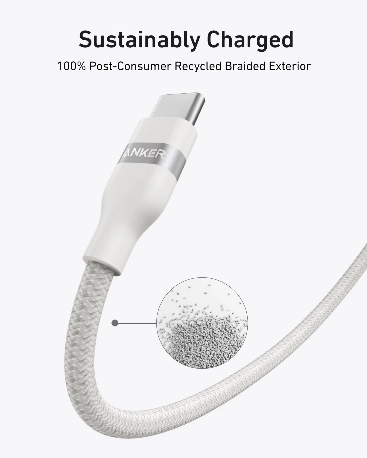 USB-C Data- en Oplaadkabel - USB-C Anker, 240W, 1.8m, Wit A82E2H22