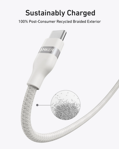 USB-C Data- en Oplaadkabel - USB-C Anker, 240W, 1.8m, Wit A82E2H22