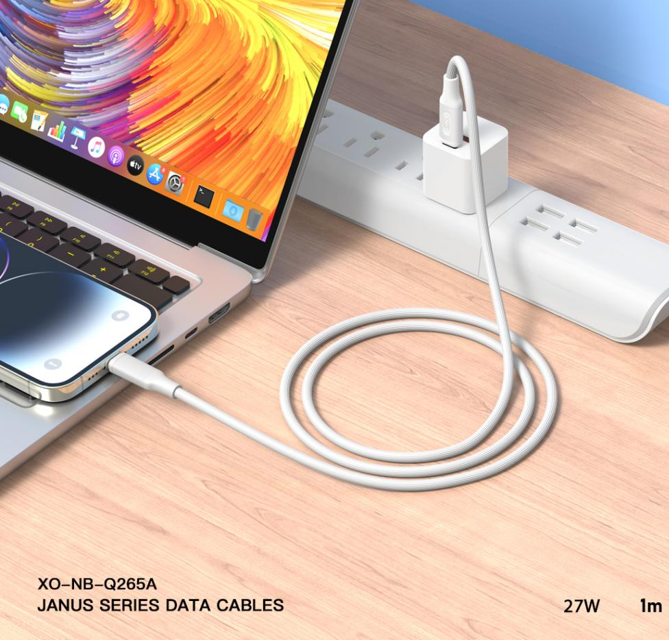 USB-C - Lightning Data en Oplaadkabel XO Design NB-Q265A, 27W, 1m, Wit
