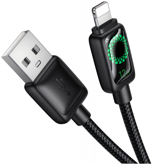 USB-A - Lightning Data- en Oplaadkabel HOCO U146, 12W, 1.2m, Zwart