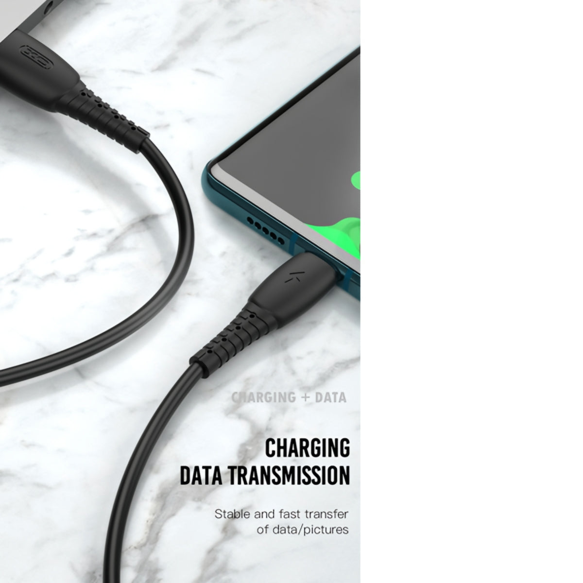 USB-A to Lightning Data and Charging Cable XO Design NB-P163, 18W, 1m, Black