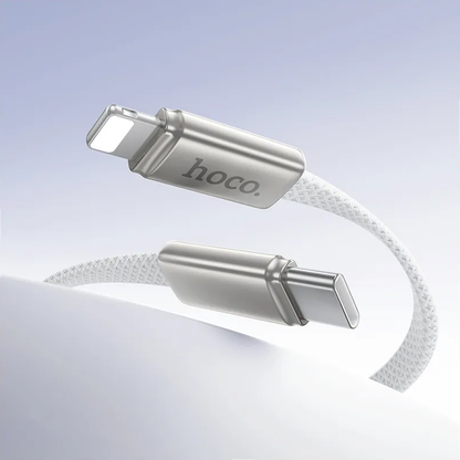 USB-C - Lightning Data- en Oplaadkabel HOCO X125, 30W, 1m, Wit