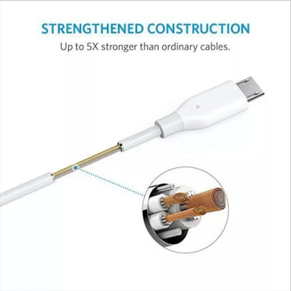 Data- en Oplaadkabel USB-A - microUSB Anker PowerLine, 18W, 1m, Wit A8132H21