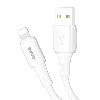 USB-A naar Lightning Data- en Oplaadkabel BWOO X329L, 15W, 1m, Wit