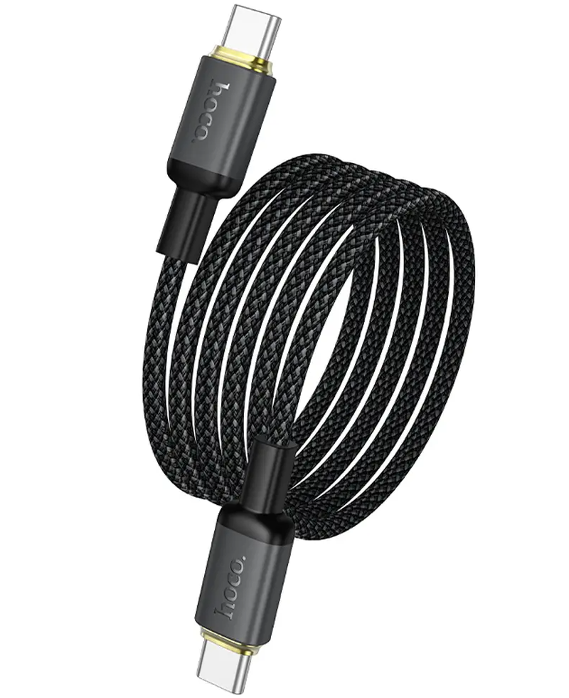 USB-C Data- en Oplaadkabel - USB-C HOCO X128 Benefit, 60W, 1m, Zwart