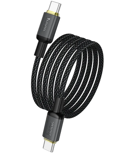 USB-C Data- en Oplaadkabel - USB-C HOCO X128 Benefit, 60W, 1m, Zwart
