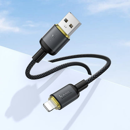 USB-A - Lightning HOCO X128 Benefit Data- en Oplaadkabel, 12W, 1m, Zwart
