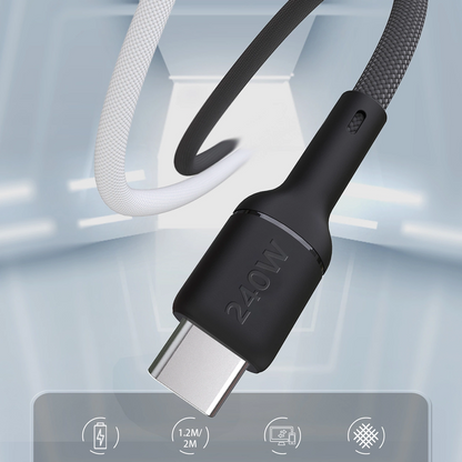 USB-C Data- en Oplaadkabel - USB-C Dudao L9C Max, 240W, 1,2m, Zwart