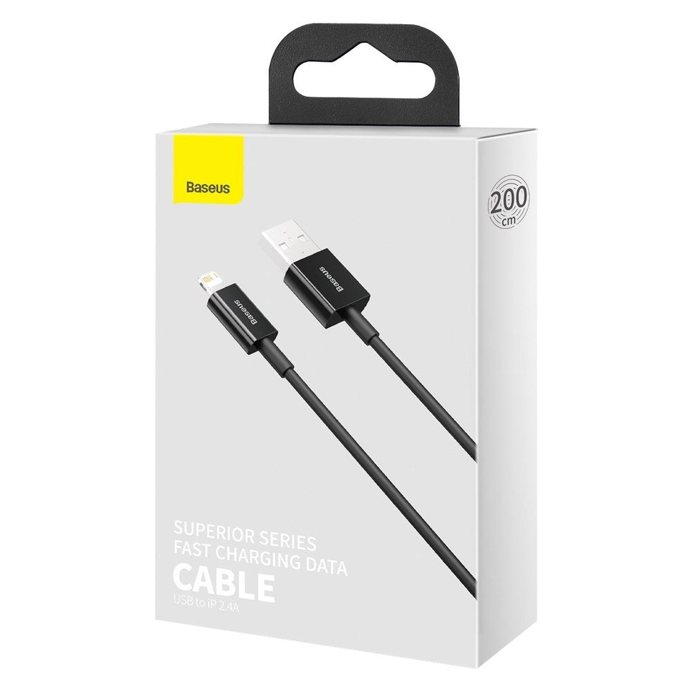 Data and Charging Cable USB-A - Lightning Baseus Superior Series, 20W, 2m, Black CALYS-C01