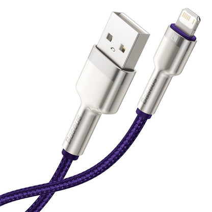 Data and Charging Cable USB-A - Lightning Baseus Cafule Metal Series, 18W, 1m, Purple CALJK-A05