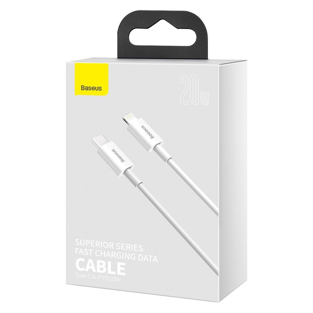 Data and Charging Cable USB-C - Lightning Baseus Superior Series, 20W, 0.25m, White CATLYS-02 