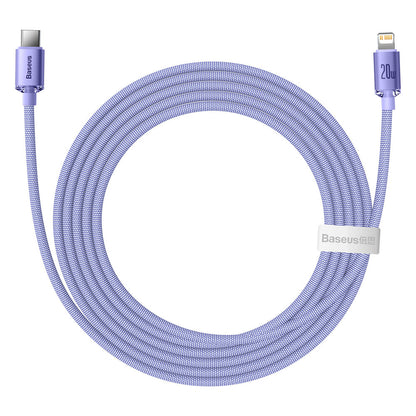 USB-C - Lightning Data- en Oplaadkabel Baseus Crystal Shine Series, 20W, 2m, Paars CAJY000305