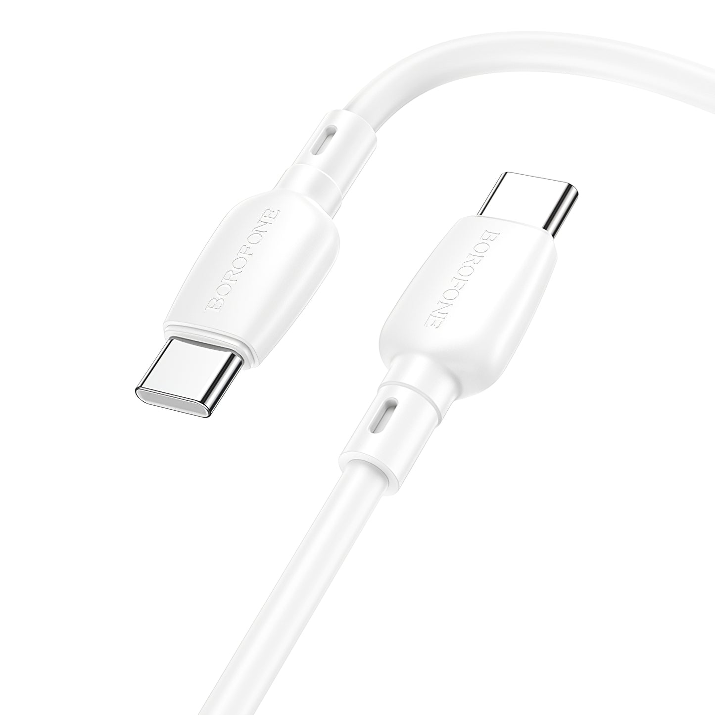 USB-C data- en oplaadkabel - USB-C Borofone BX93, 60W, 1m, Wit 