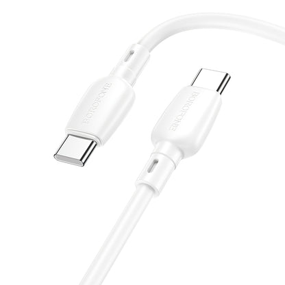 USB-C data- en oplaadkabel - USB-C Borofone BX93, 60W, 1m, Wit 