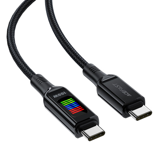 USB-C Data- en Oplaadkabel - USB-C Acefast C7-03, 100W, 1.2m, Zwart
