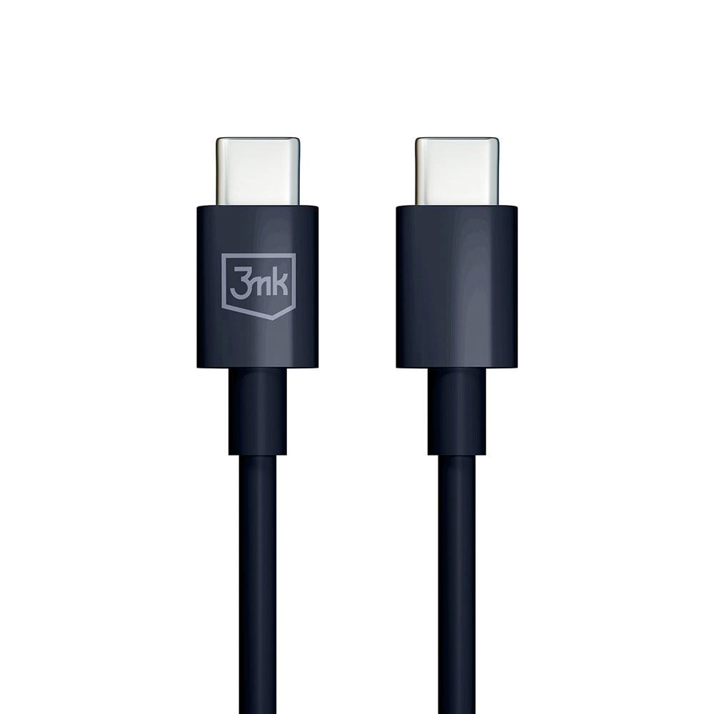 USB-C Data- en Oplaadkabel - USB-C 3MK Hyper, 100W, 1.2m, Zwart