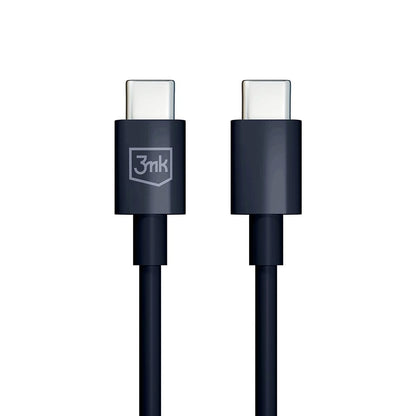 USB-C Data- en Oplaadkabel - USB-C 3MK Hyper, 100W, 1.2m, Zwart
