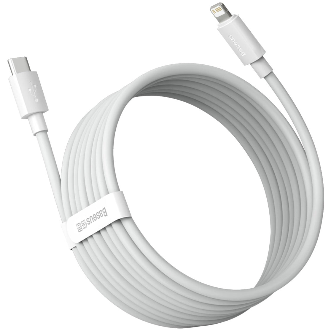 Baseus Simple Wisdom USB-C - Lightning Data and Charging Cable, 20W, 1.5m, Set of 2, White