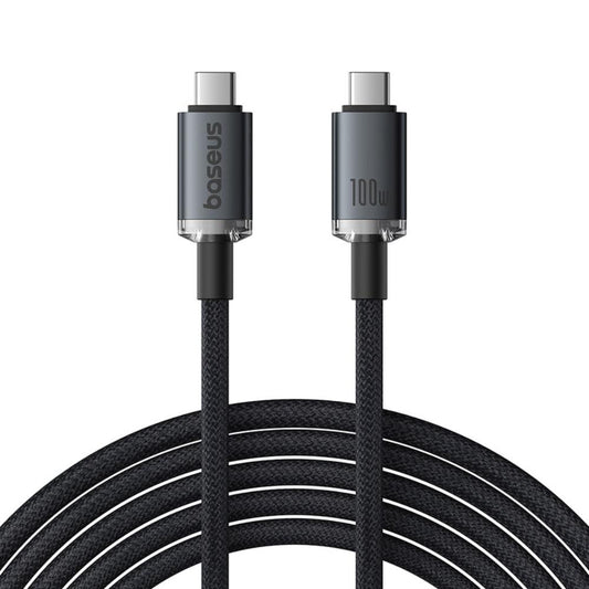 USB-C Data en Oplaadkabel - USB-C Baseus Crystal Shine Series, 100W, 20Gbps, 1.5m, Zwart P10318204111-00