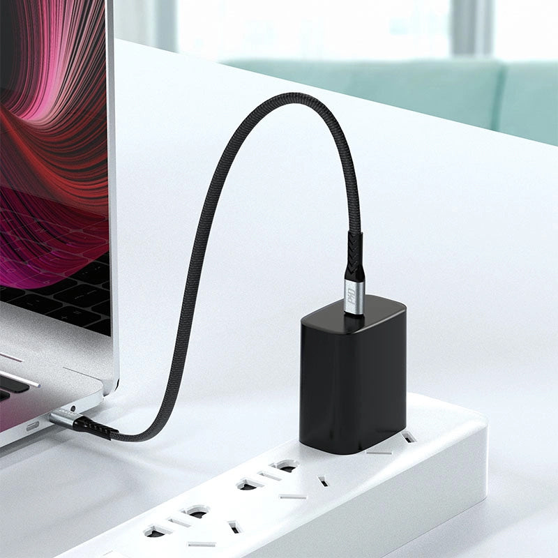 USB-C Data- en Oplaadkabel - USB-C Dudao L10C, 100W, 0.23m, Zwart