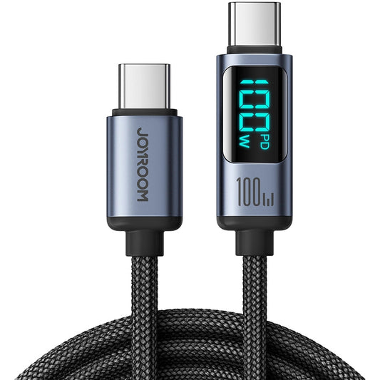 USB-C Data- en Oplaadkabel - USB-C Joyroom S-A16 Prism Display, 100W, 1.2m, Zwart