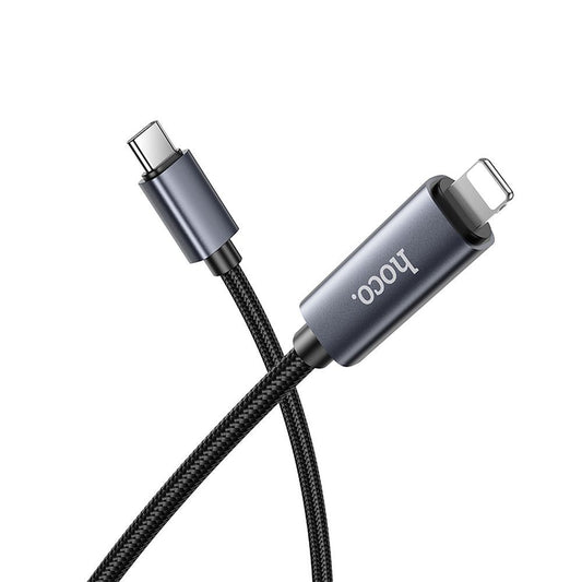 USB-C - Lightning Data en Oplaadkabel HOCO Display X112, 27W, 1m, Zwart