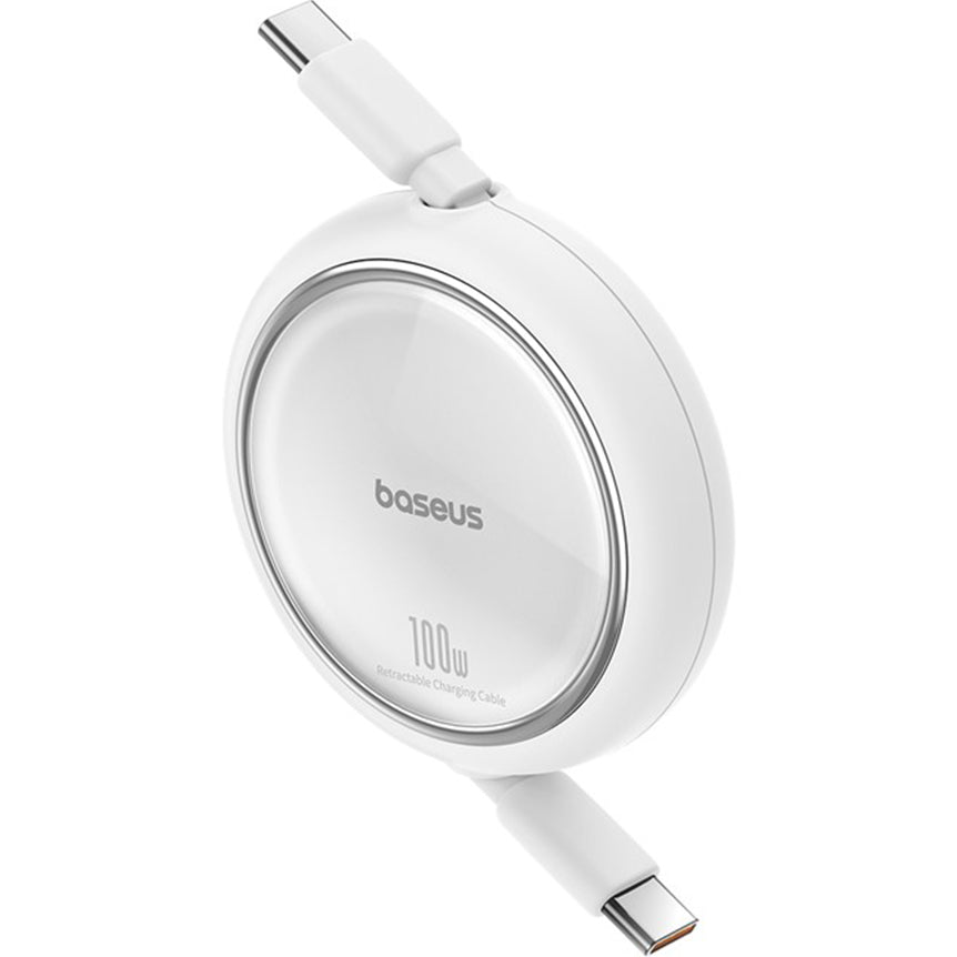 USB-C Data- en Oplaadkabel - USB-C Baseus Free2Draw Mini Retractable, 100W, 1m, Wit P10364500211-00