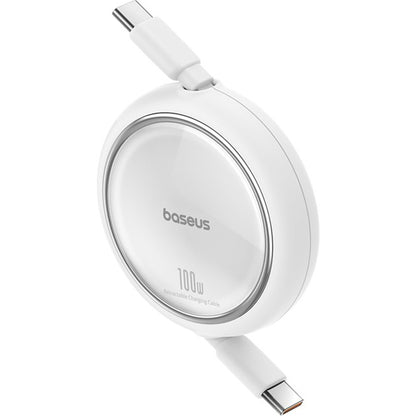 USB-C Data- en Oplaadkabel - USB-C Baseus Free2Draw Mini Retractable, 100W, 1m, Wit P10364500211-00