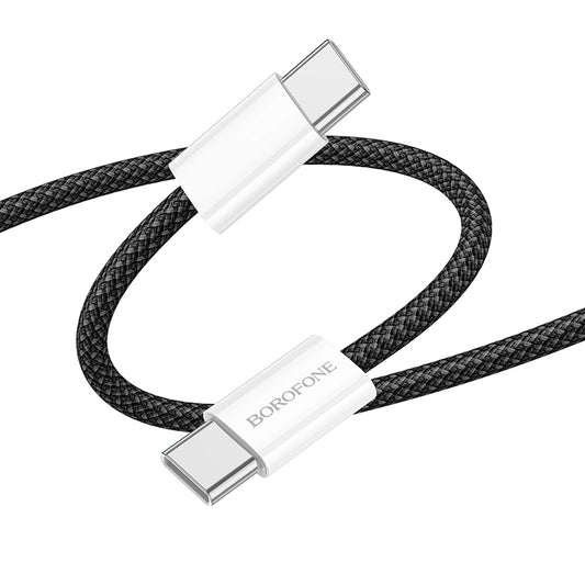 USB-C Data- en Oplaadkabel - USB-C Borofone BX103 Origineel, 60W, 1m, Zwart