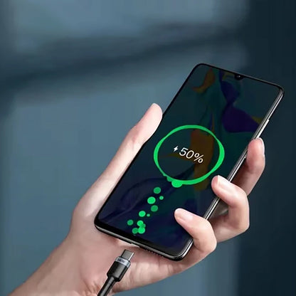 USB-C Data en Oplaadkabel - USB-C Baseus Cafule, 100W, 2m, Grijs CATKLF-BLG1