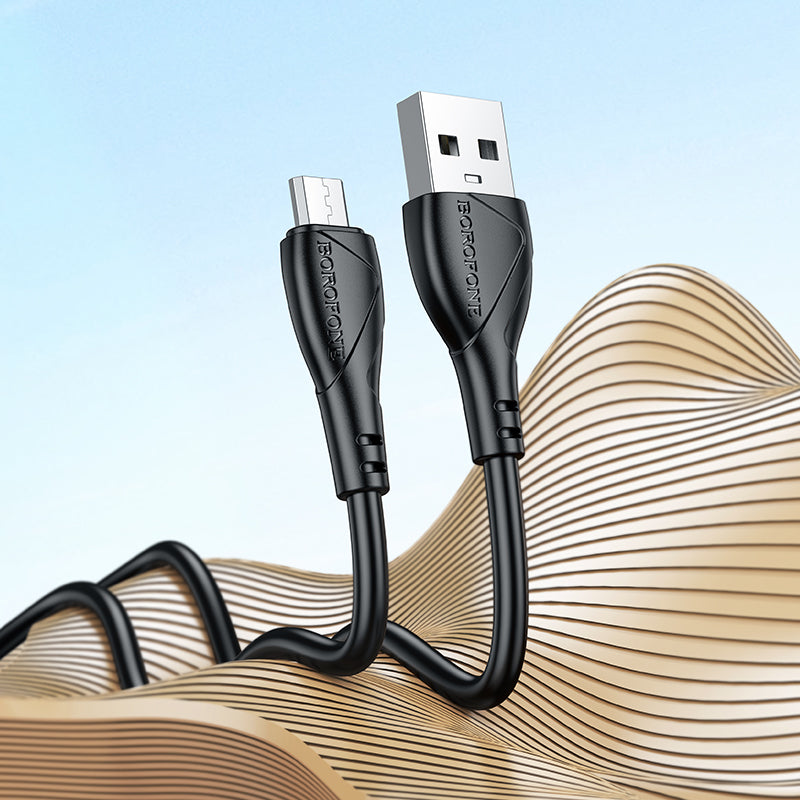 USB-A - microUSB Data- en Oplaadkabel Borofone BX121 Energy, 18W, 1m, Zwart